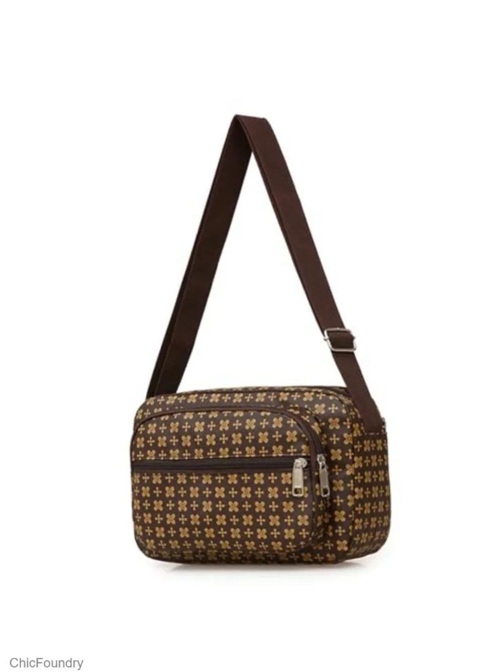 PU Leather Crossbody Bag Multi Pockets Travel Shoulder Bag